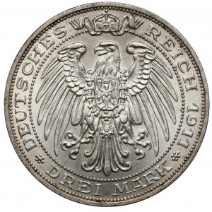 Prusy, 3 marki 1911-A, Berlin - Uniwersytet we Wrocławiu