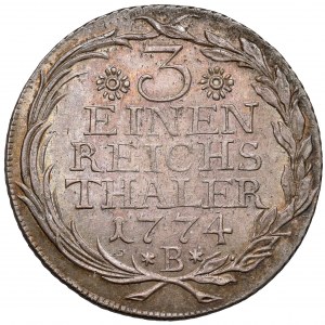 Śląsk, Fryderyk II Wielki, 1/3 talara 1774-B, Wrocław