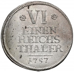 Brandenburg-Ansbach, Alexander, 1/6 thaler 1757