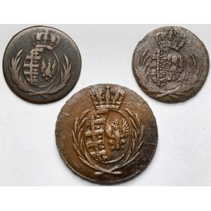 Księstwo Warszawskie, 1-3 grosze 1811-1814 - zestaw (3szt)