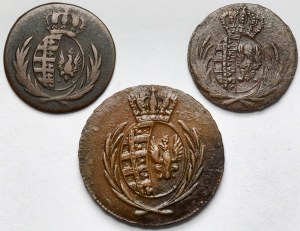 Duchy of Warsaw, 1-3 pennies 1811-1814 - set (3pcs)
