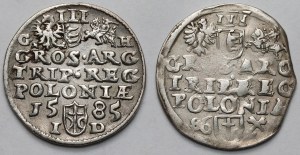 Stefan Batory, Trojak Olkusz 1585 and Poznań 1586 - set (2pcs)