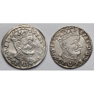 Stefan Batory, Trojak Wilno 1580-1582 - zestaw (2szt)