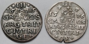 Stefan Batory, Troika Riga 1585 et 1586 - set (2pcs)