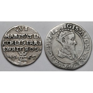 Zygmunt II August, Trojak Szyderczy 1565 i Czworak 1569 - zestaw (2szt)