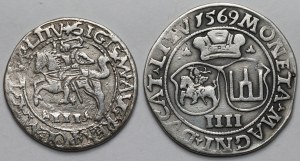 Sigismond II Auguste, fausse troïka 1565 et faux carré 1569 - set (2pc)