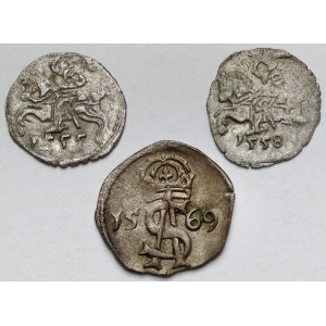 Zygmunt II August, Dwudenar i denary 1555-1569 - zestaw (3szt)
