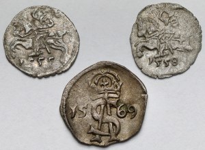 Sigismond II Auguste, Deux dollars et deniers 1555-1569 - set (3pcs)