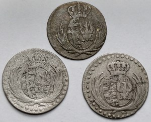 Duchy of Warsaw, 5-10 pennies 1812-1813 - set (3pcs)