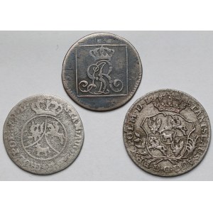 Poniatowski, Grosz srebrny, Półzłotek i 6 groszy 1766-1789 - zestaw (3szt)