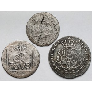 Poniatowski, Grosz srebrny, Półzłotek i 6 groszy 1766-1794 - zestaw (3szt)