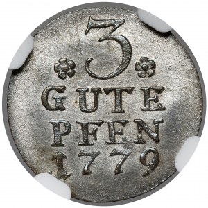 Prusy, Friedrich II, 3 gute pfennig 1779-A, Berlin