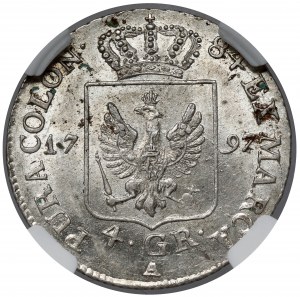 Prusse, Friedrich Wilhelm II, 4 pennies 1797-A, Berlin