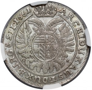 Silésie, Léopold Ier, 15 krajcars 1661 GH, Wrocław