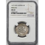 Śląsk, Leopold I, 6 krajcarów 1673 SHS, Wrocław