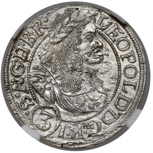 Śląsk, Leopold I, 3 krajcary 1668 SHS, Wrocław