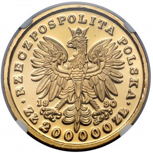 ZŁOTY Tryptyk 200.000 złotych 1990 Kościuszko