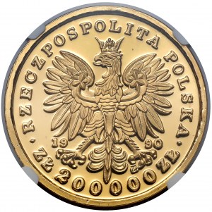 ZŁOTY Tryptyk 200.000 złotych 1990 Kościuszko