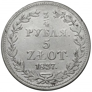 3/4 rubla = 5 złotych 1837 MW, Warszawa
