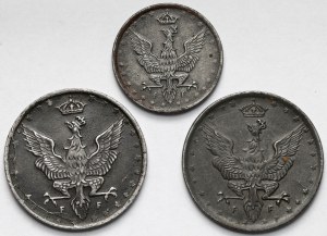 Kingdom of Poland, 5-20 fenigs 1917-1918 - set (3pcs)