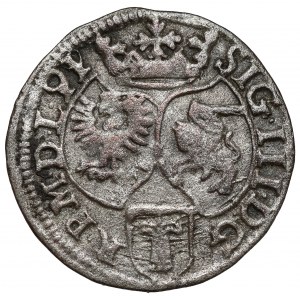 Zygmunt III Waza, Szeląg Poznań 1591 - mała korona - b.rzadki