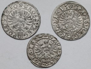 Sigismond III Vasa, Crown pennies 1610-1624 - set (3pcs)