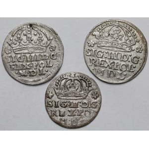 Zygmunt III Waza, Grosze Kraków 1608-1623 - zestaw (3szt)