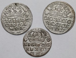 Sigismond III Vasa, Crown pennies 1608-1623 - set (3pcs)