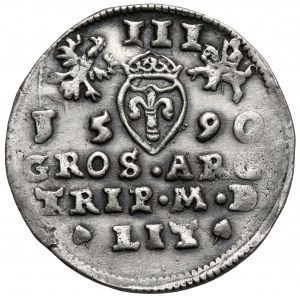 Zygmunt III Waza, Trojak Wilno 1590 - Leliwa