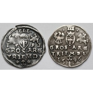 Zygmunt III Waza, Trojaki Wilno 1593 i 1596 - zestaw (2szt)