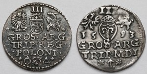 Sigismond III Vasa, Troïkas de Malbork et Vilnius 1593 - set (2pcs)