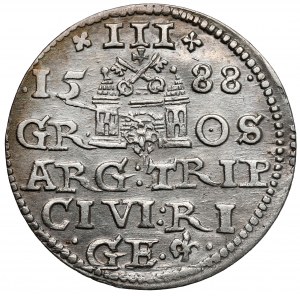 Sigismond III Vasa, Troika Riga 1588 - grande tête