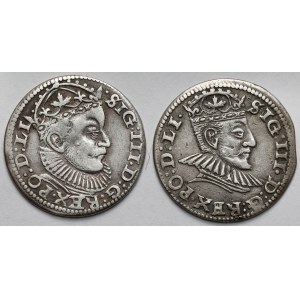Zygmunt III Waza, Trojaki Ryga 1589 i 1590 - zestaw (2szt)