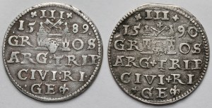 Sigismund III Vasa, Riga Troikas 1589 and 1590 - set (2pcs)