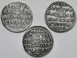 Sigismond III Vasa, Troikas Riga 1593-1596 - set (3pcs)