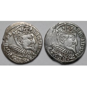 Zygmunt III Waza, Trojaki Ryga 1599 i 1600 - zestaw (2szt)