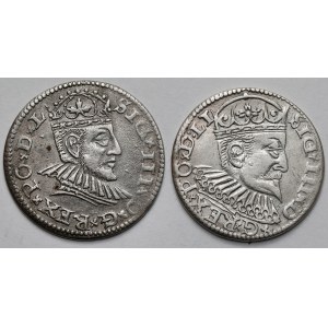 Zygmunt III Waza, Trojaki Ryga 1591 i 1597 - zestaw (2szt)