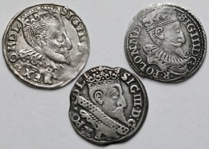 Sigismond III Vasa, Trojaks Bydgoszcz et Olkusz 1597 - set (3pcs)