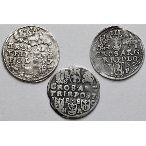 Zygmunt III Waza, Trojaki Bydgoszcz i Olkusz 1597 - zestaw (3szt)