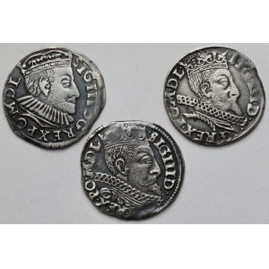 Zygmunt III Waza, Trojaki Bydgoszcz i Poznań 1590-1597 - zestaw (3szt)