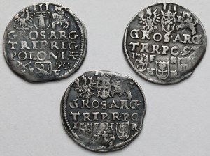 Sigismond III Vasa, Trojaks Bydgoszcz et Poznań 1590-1597 - set (3pcs)