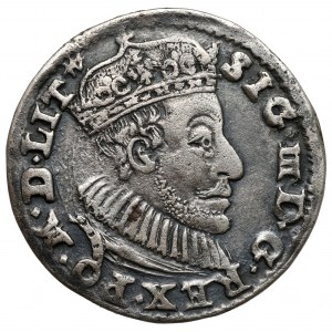 Zygmunt III Waza, Trojak Olkusz 1590 - Lewart w ozdobnej