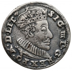 Sigismund III Vasa, Trojak Olkusz 1590 - Lewart in decorative
