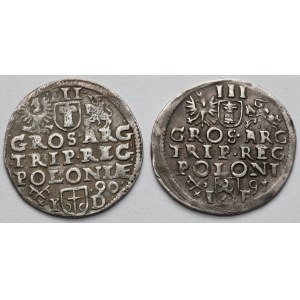Zygmunt III Waza, Trojaki Poznań 1590 i 1591 - zestaw (2szt)
