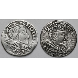 Zygmunt III Waza, Trojaki Poznań 1590 i Ryga 1598 - zestaw (2szt)