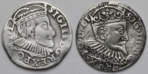 Sigismond III Vasa, Troïkas Poznań 1590 et Riga 1598 - set (2pcs)
