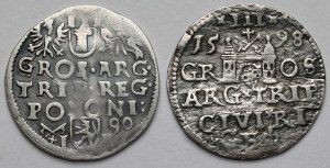 Sigismond III Vasa, Troïkas Poznań 1590 et Riga 1598 - set (2pcs)