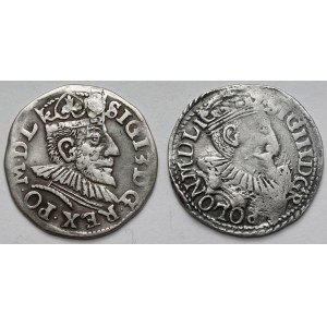 Zygmunt III Waza, Trojaki Poznań 1591 i Olkusz 1598 - zestaw (2szt)
