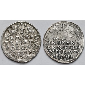 Zygmunt III Waza, Trojaki Poznań 1593 i Olkusz 1596 - zestaw (2szt)