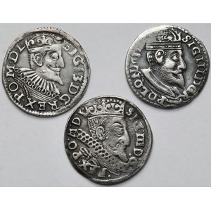 Zygmunt III Waza, Trojaki koronne 1596-1600 - zestaw (3szt)